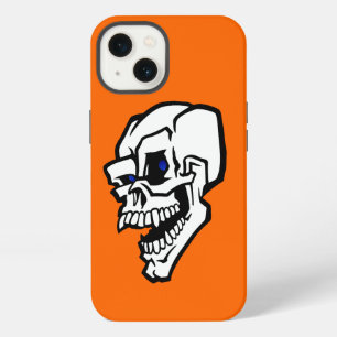 Halloween White Evil Skull with Blue Eyes iPhone 13 Case