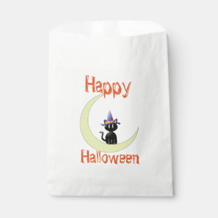 Halloween White Favour Bags/Black Cat Bags