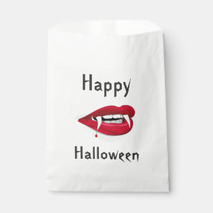 Halloween White Favour Bags/Vampire Lips Bags