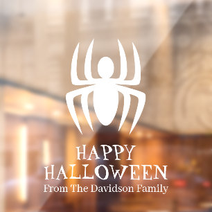 Halloween white spider custom text decoration  window cling