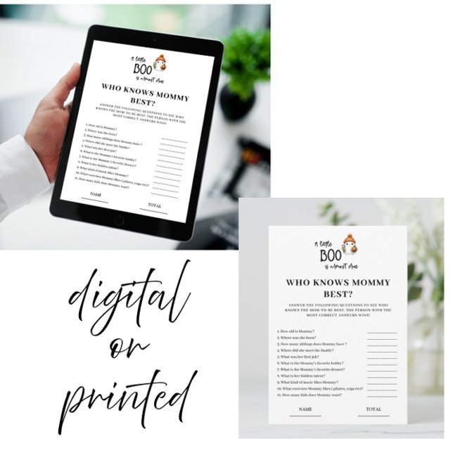 Halloween Who Knows Mum Best Baby Shower Game Card (Creator Uploaded)