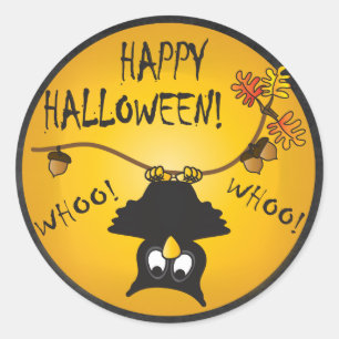 Halloween Whoo Whoo Owl Classic Round Sticker