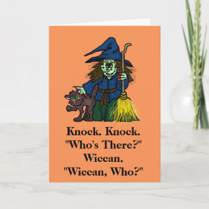 Halloween Wiccan Knock Knock Joke Card