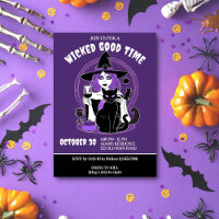 Halloween wicked good time witch and wine adults