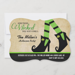 Halloween Wicked Witch Halloween Party Invitations