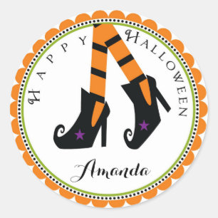 Halloween Wicked Witch heel shoe stickers labels