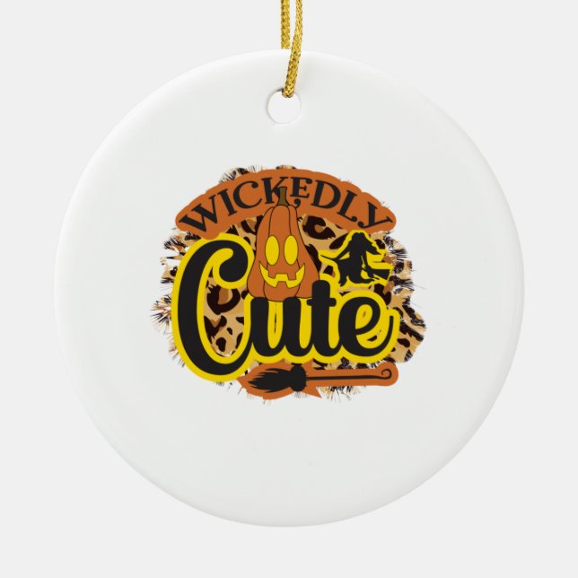 Halloween Wickedly Cute Ceramic Tree Decoration (Front)