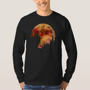 Halloween Wiener Dachshund Breed Spooky Full Moon T-Shirt