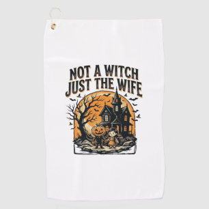 Halloween Wife Shirt Vintage Haunted House Design Golf Towel