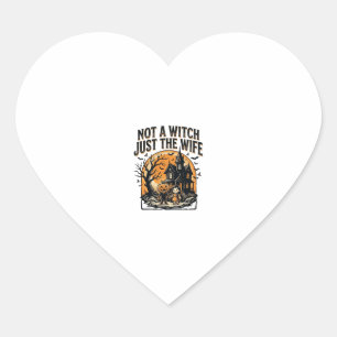 Halloween Wife Shirt Vintage Haunted House Design Heart Sticker