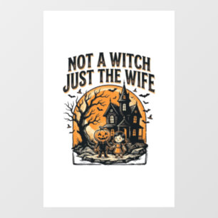 Halloween Wife Shirt Vintage Haunted House Design Window Cling