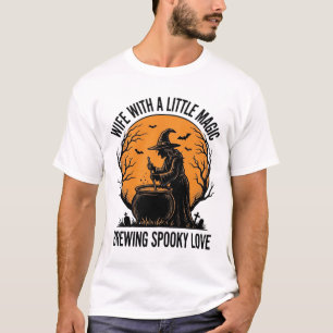Halloween Wife Shirt Vintage Witch Cauldron Humour