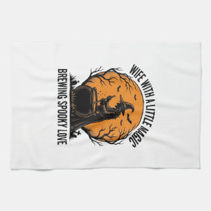 Halloween Wife Shirt Vintage Witch Cauldron Humour Tea Towel