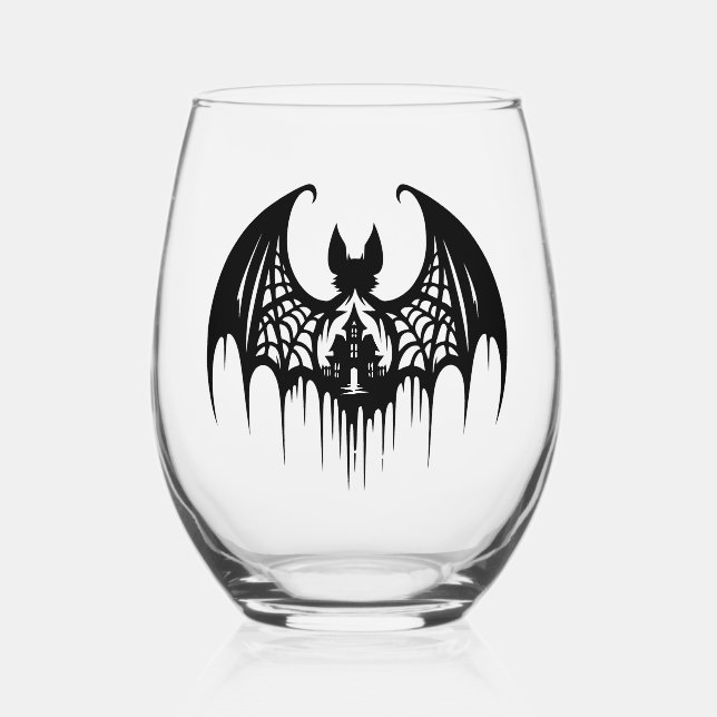 Halloween Wine Glass  (Front)