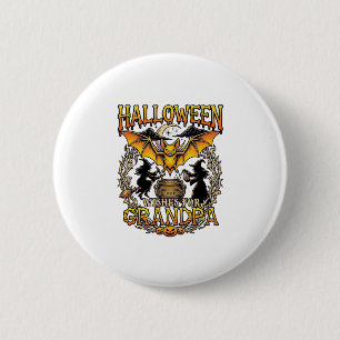 Halloween Wishes Grandpa Bat Witches Cauldron_1 6 Cm Round Badge
