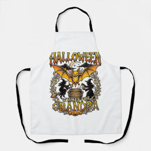 Halloween Wishes Grandpa Bat Witches Cauldron_1 Apron