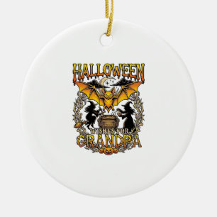 Halloween Wishes Grandpa Bat Witches Cauldron_1 Ceramic Tree Decoration