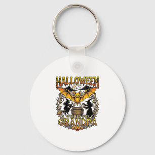 Halloween Wishes Grandpa Bat Witches Cauldron_1 Key Ring