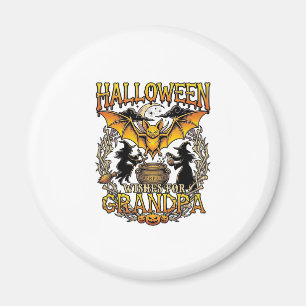 Halloween Wishes Grandpa Bat Witches Cauldron_1 Magnet