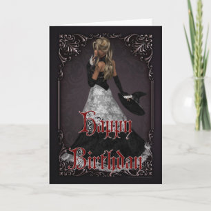 Halloween Witch 4 October Happy Birthday Card