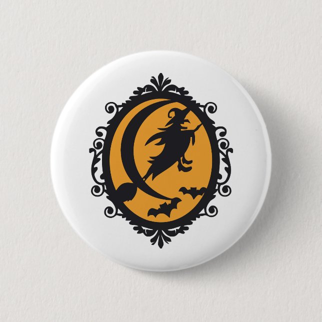 Halloween Witch                     6 Cm Round Badge (Front)