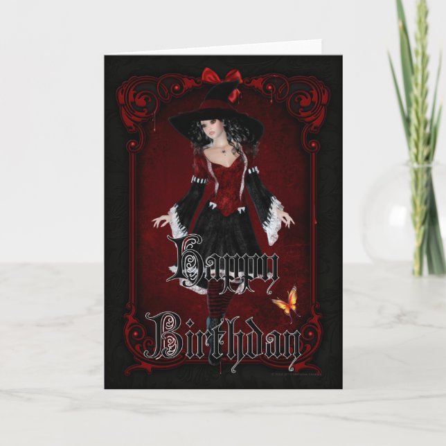 Halloween Witch 8 October Happy Birthday Card (Front)