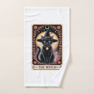 Halloween Witch Aesthetic Cat Lovers Gothic Tarot Hand Towel