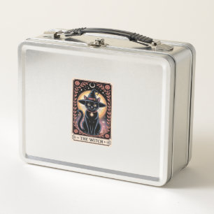 Halloween Witch Aesthetic Cat Lovers Gothic Tarot Metal Lunch Box