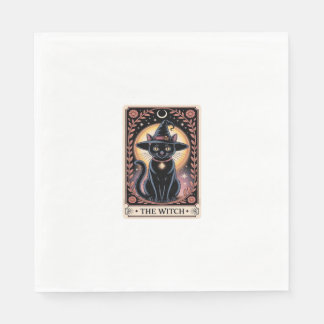 Halloween Witch Aesthetic Cat Lovers Gothic Tarot Napkin