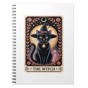 Halloween Witch Aesthetic Cat Lovers Gothic Tarot Notebook
