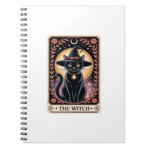 Halloween Witch Aesthetic Cat Lovers Gothic Tarot Notebook
