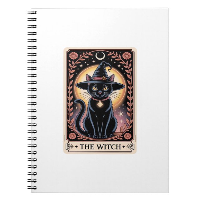 Halloween Witch Aesthetic Cat Lovers Gothic Tarot  Notebook (Front)
