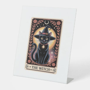 Halloween Witch Aesthetic Cat Lovers Gothic Tarot Pedestal Sign
