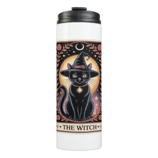 Halloween Witch Aesthetic Cat Lovers Gothic Tarot Thermal Tumbler