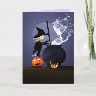 Halloween Witch and Cauldron Card