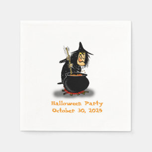 Halloween Witch and Cauldron Napkin