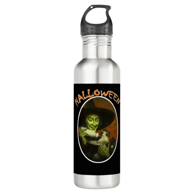 Halloween Witch And Flying Monkey 710 Ml Water Bottle (Front)