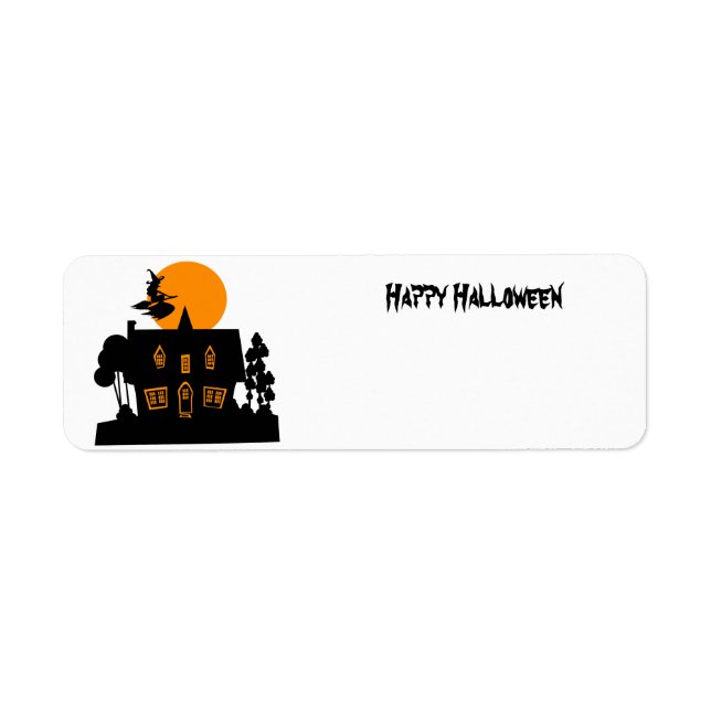 Halloween witch and haunted house (Front)