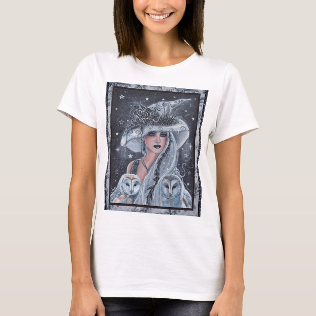 Halloween witch and owl T-Shirt (Front)
