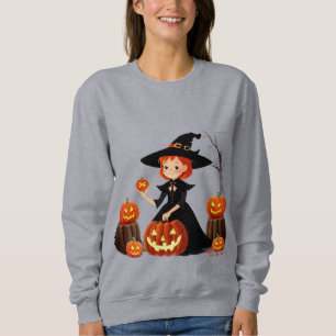 Halloween Witch And Pumpkin Harvest Fun Sweatshirt