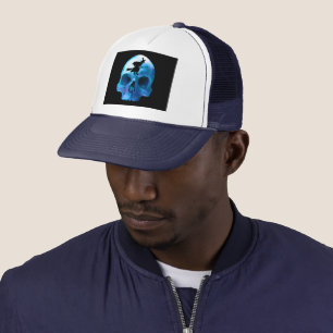 Halloween Witch and Skull Trucker Hat