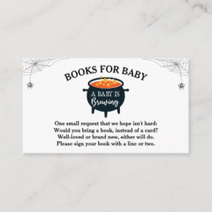 Halloween Witch Baby Shower Books for Baby Enclosure Card