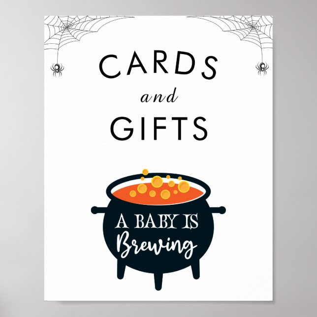 Halloween Witch Baby Shower Cards & Gifts Poster (Front)