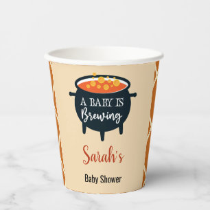Halloween Witch Baby Shower, Custom name Paper Cups