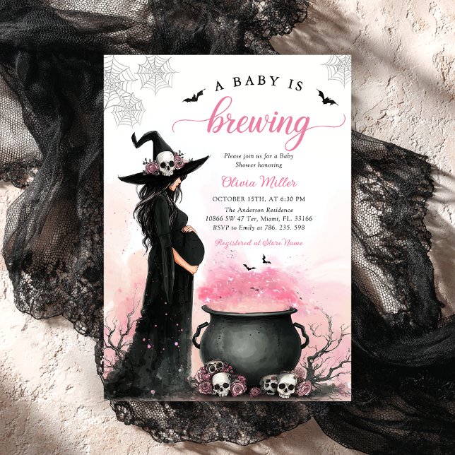 Halloween Witch Baby Shower Invitation (Creator Uploaded)