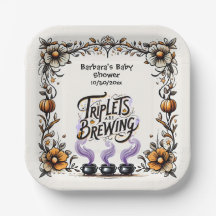 Halloween Witch Baby Shower - Triplets Are Brewing