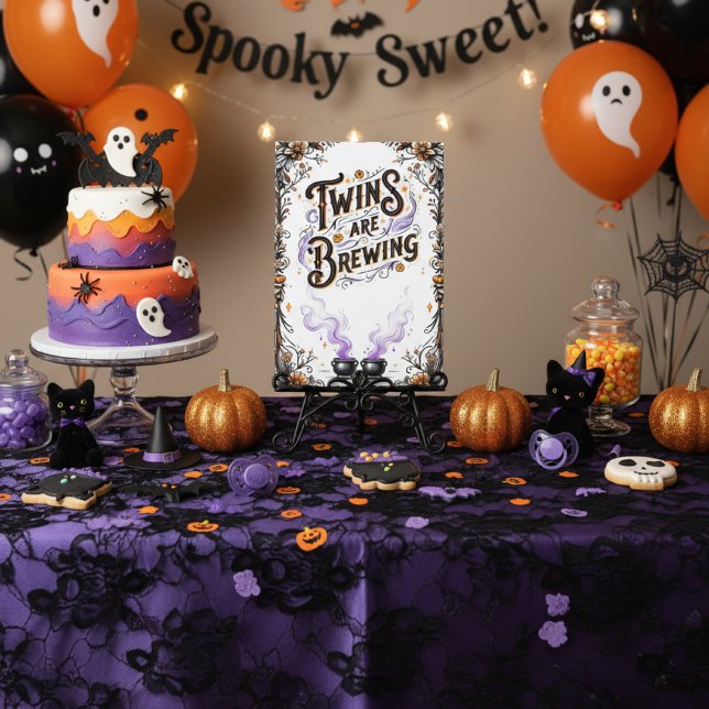 Halloween Witch Baby Shower  - Twins Are Brewing Invitation (Creator Uploaded)