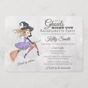 Halloween Witch Bachelorette Party Invitation