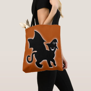 Halloween Witch Bat Cat Tote Bag