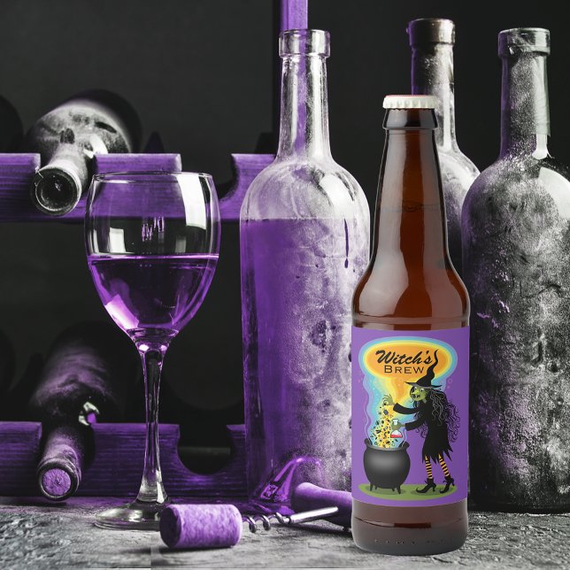 Halloween Witch Beer Bottle Label (Creator Uploaded)